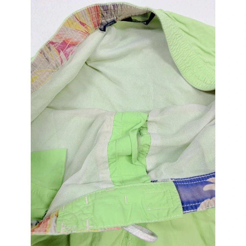 Polo Ralph Lauren Mens Swim‎ Trunks Adult Large Lime Green Mesh Lined Vintage